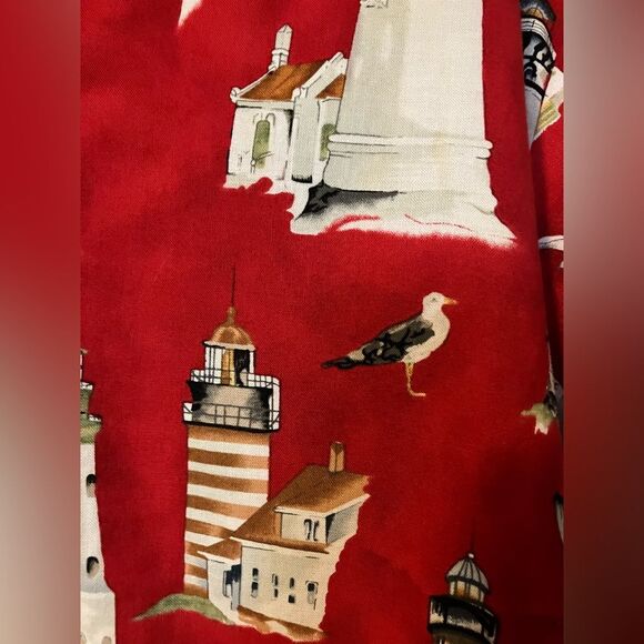Lighthouse Vintage Jacket Size M Vacation Maine Spring Ocean Red - Picture 10 of 13